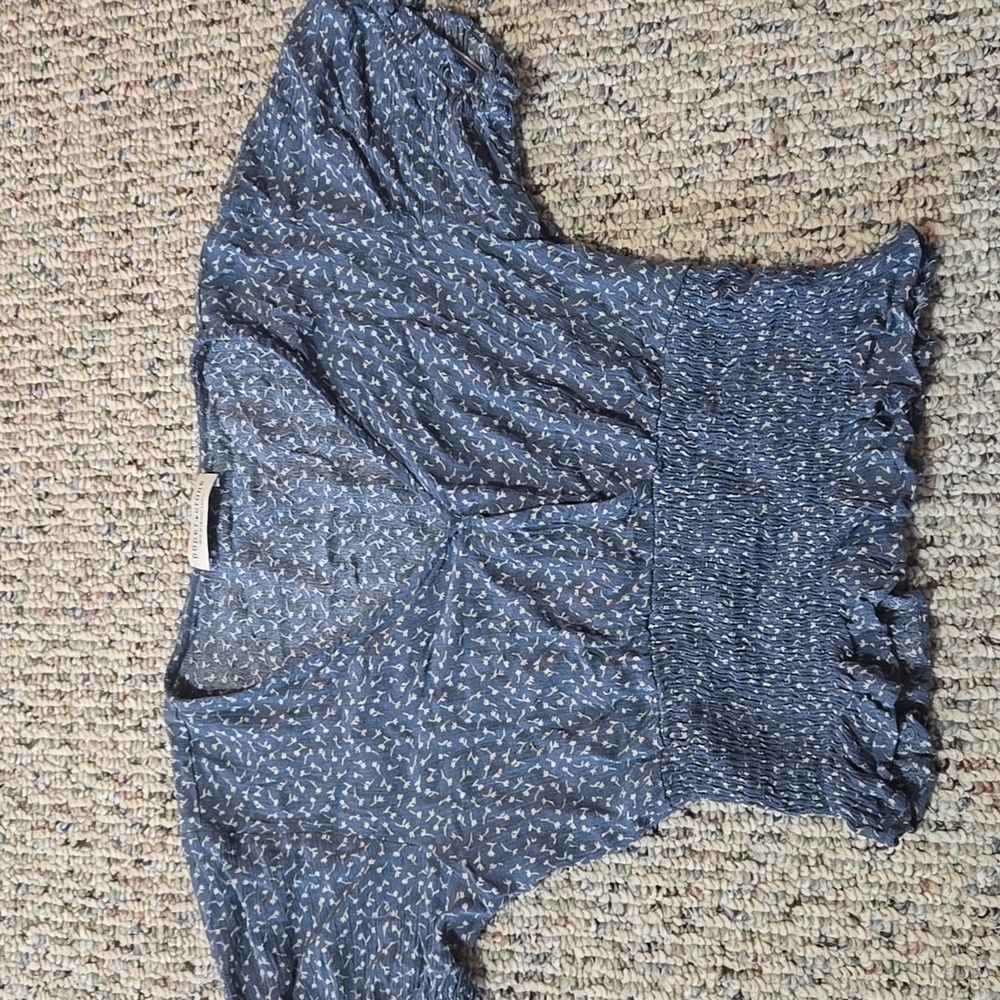 Women's Blue Patterned Top